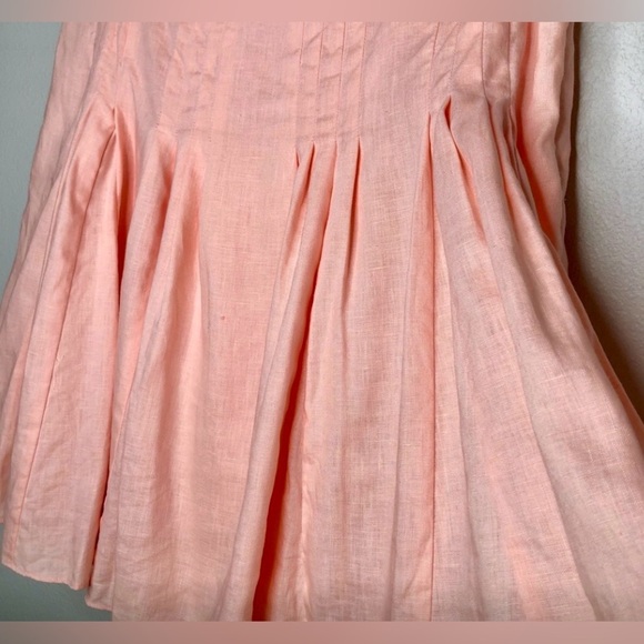 🍑 LOFT Pleated Peachy Pink Linen Skirt - Picture 4 of 6